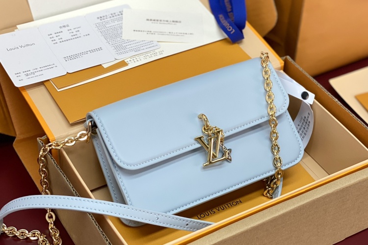 LV女包 升级版本⚠️M14564 蓝色！芯片版！Wallet On Chain 手袋出自路易威登 LV Bloom 系列