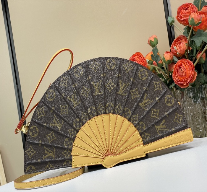 【LV FAN 手袋女包 】m14804 老花（扇子包）