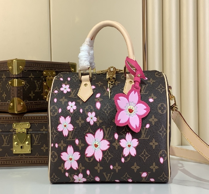 LV女包顶级原单复刻独家实拍📷【LV x TM SPEEDY BANDOULIÈRE 25 手袋】 M14174 樱花/村上隆