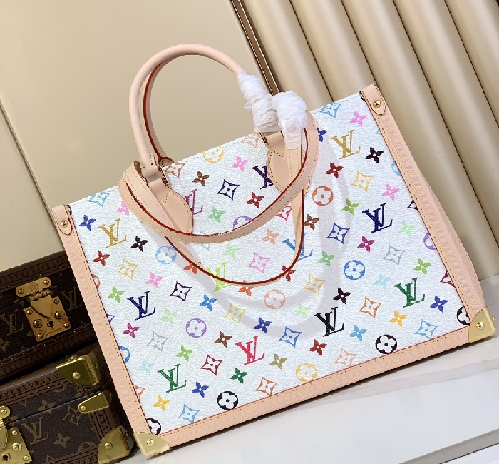 LV女包顶级原单复刻独家实拍📷【LV X TM ONTHEGO中号手袋】M13079(白彩)