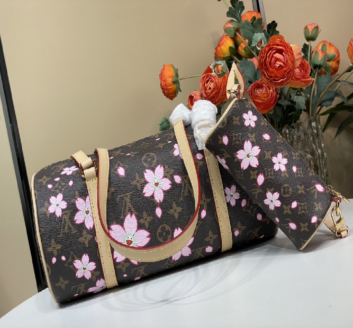 LV女包顶级原单复刻独家实拍📷【LVXTM PAPILLON手袋】M13097 老花/樱花（村上隆）