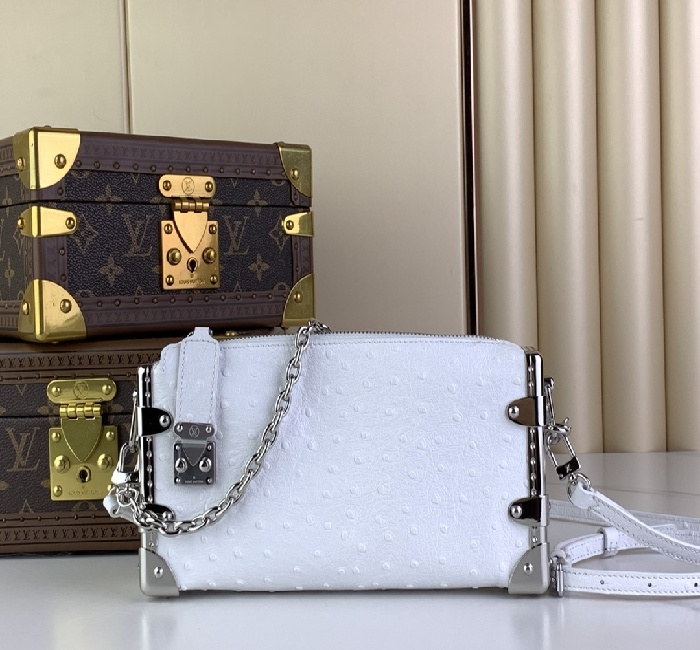 【SLIM TRUNK 手袋】M25445亮光黑色（鸵鸟）白色羊皮（鸵鸟）M25445宝蓝（羊皮鸵鸟）M25445湖水绿（羊皮鸵鸟）