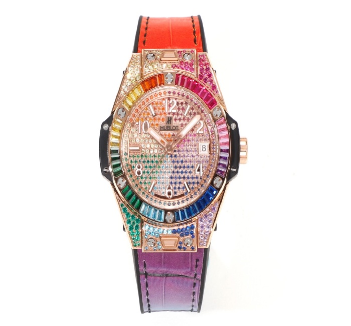 匠心出品 天生浪漫，尽展魅力 宇舶Big Bang“一键式”精钢彩虹🌈腕表